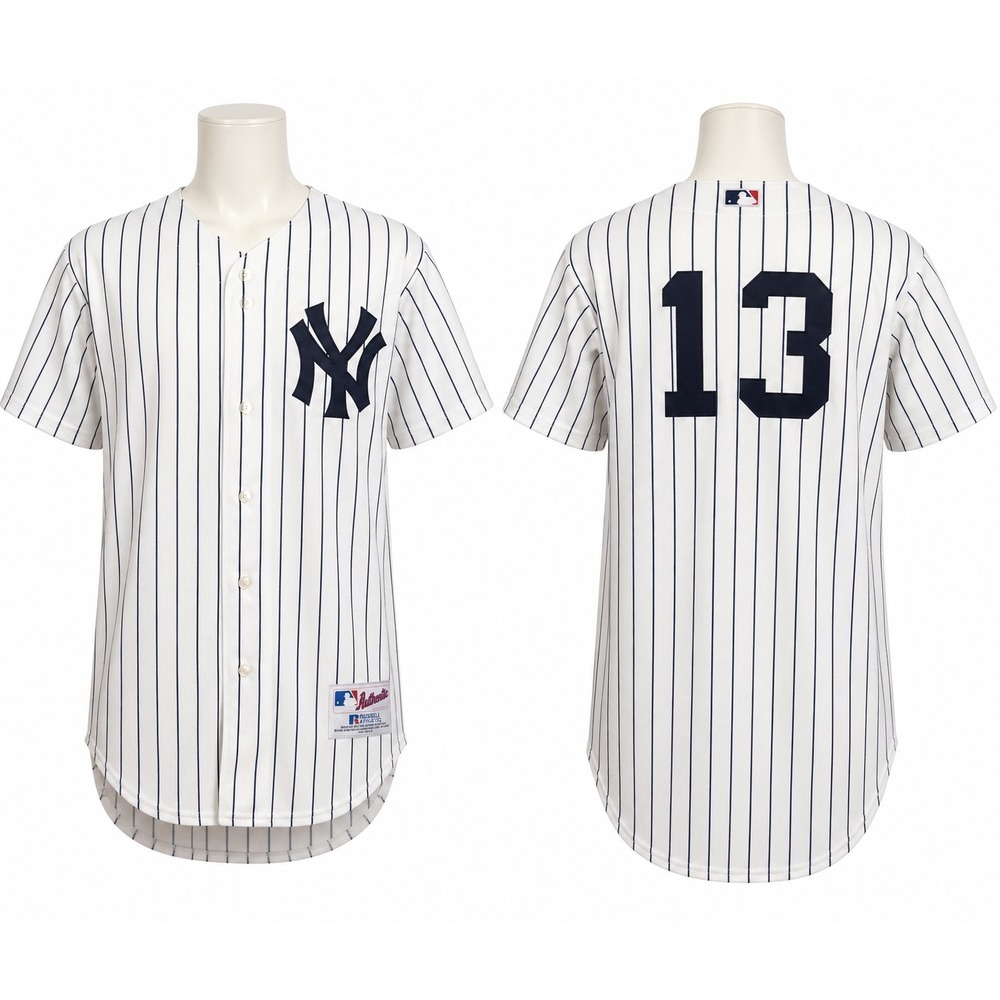 Vtg Russell Athletic New York Yankees Jersey 13 Pinstripe Authentic Size 48 VR